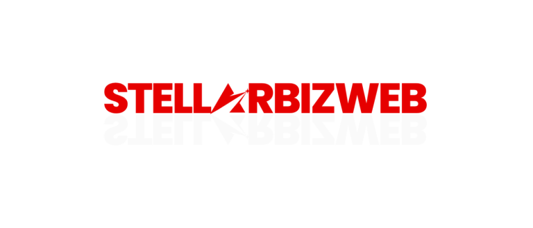 Stellarbizweb digital marketing services red and white logo